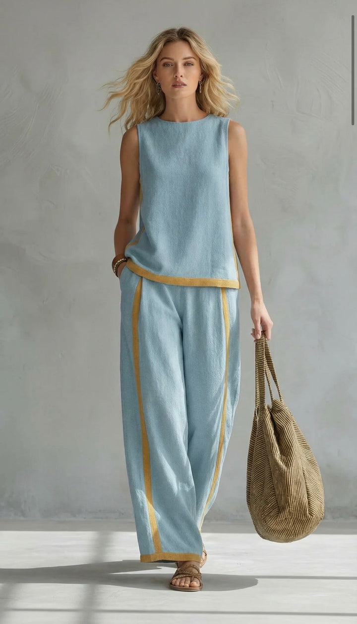 Marlene – Wide Leg Linen Two-Piece Set