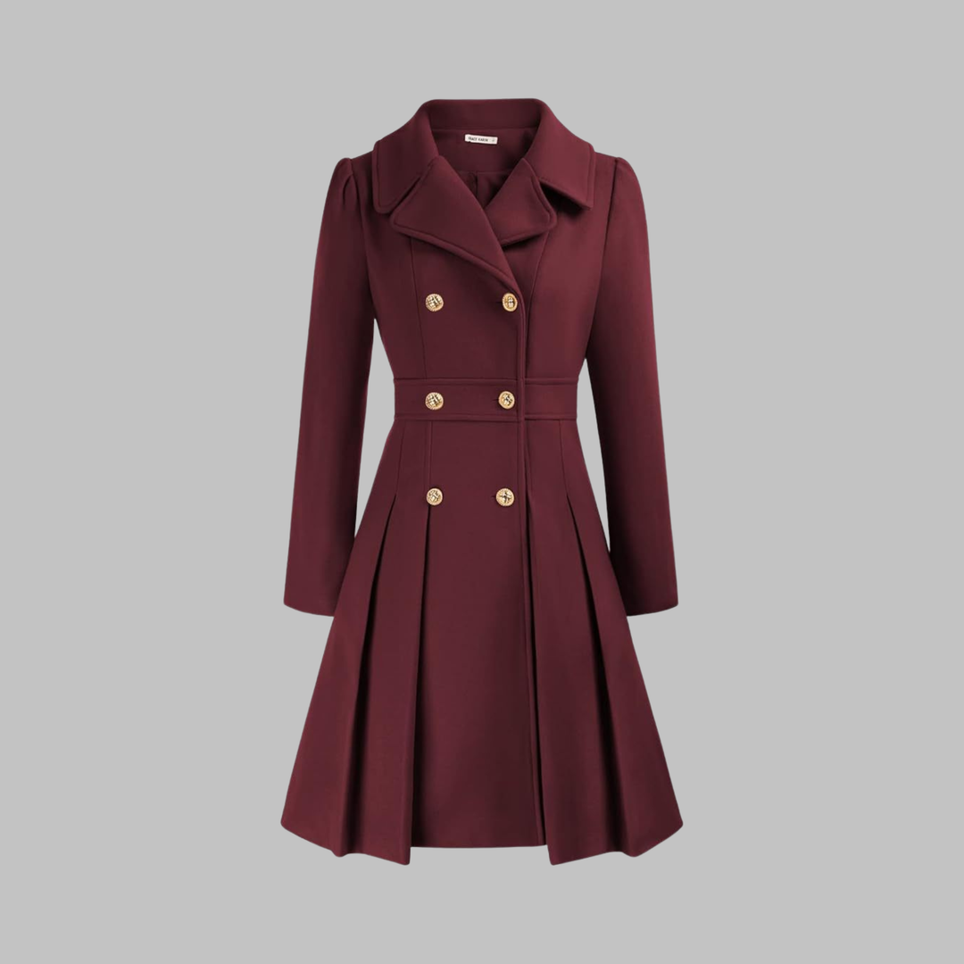 Enid – Classy Double Button Long Sleeve Coat