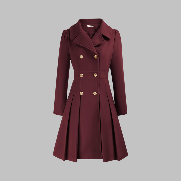 Enid – Classy Double Button Long Sleeve Coat