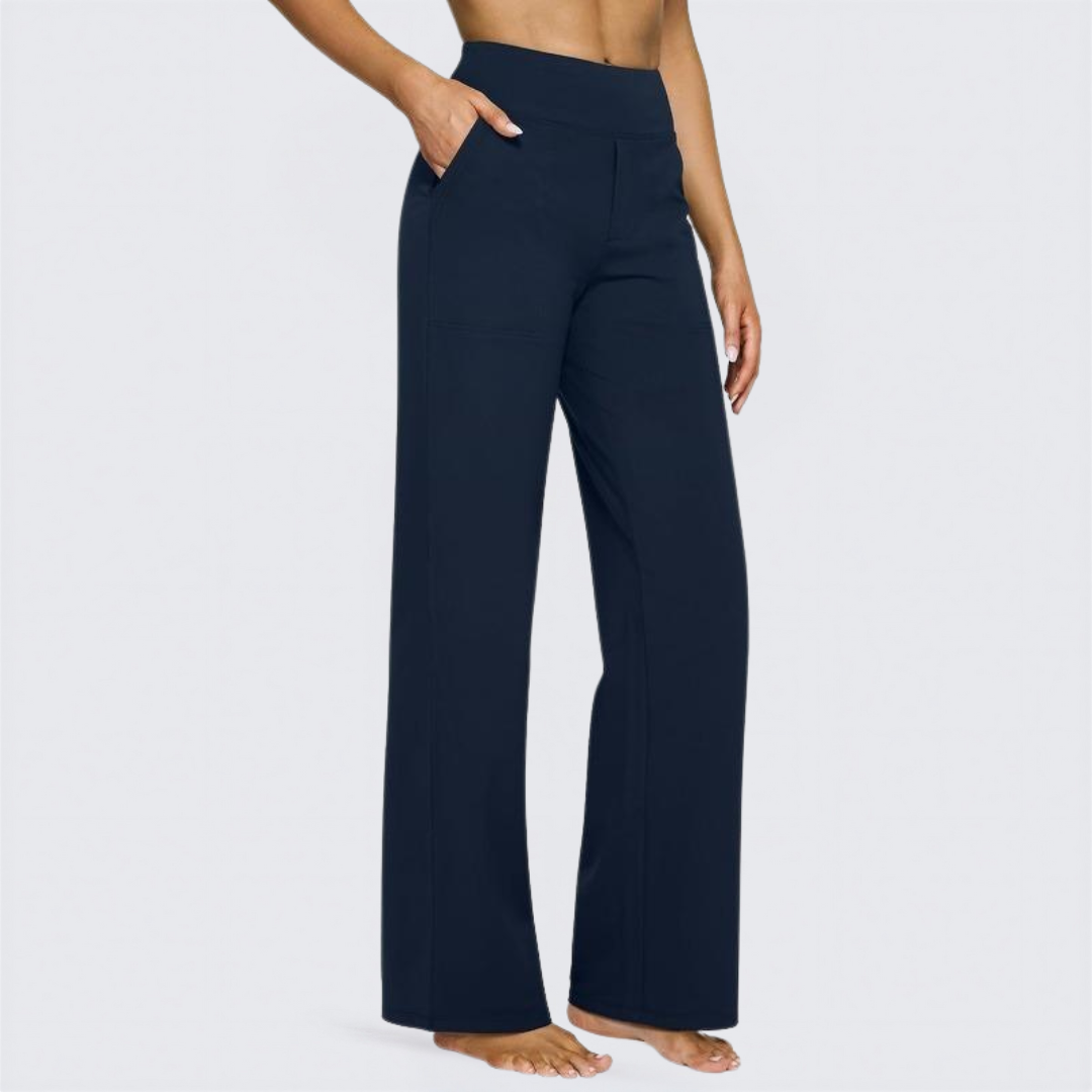 Sally – Comfortable High Waist Wide Leg Trousers