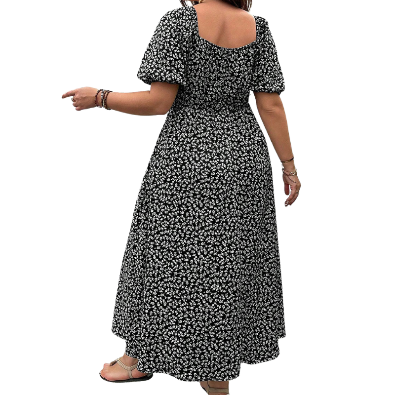 Sandra – Trendy Plus Size Floral Print Dress