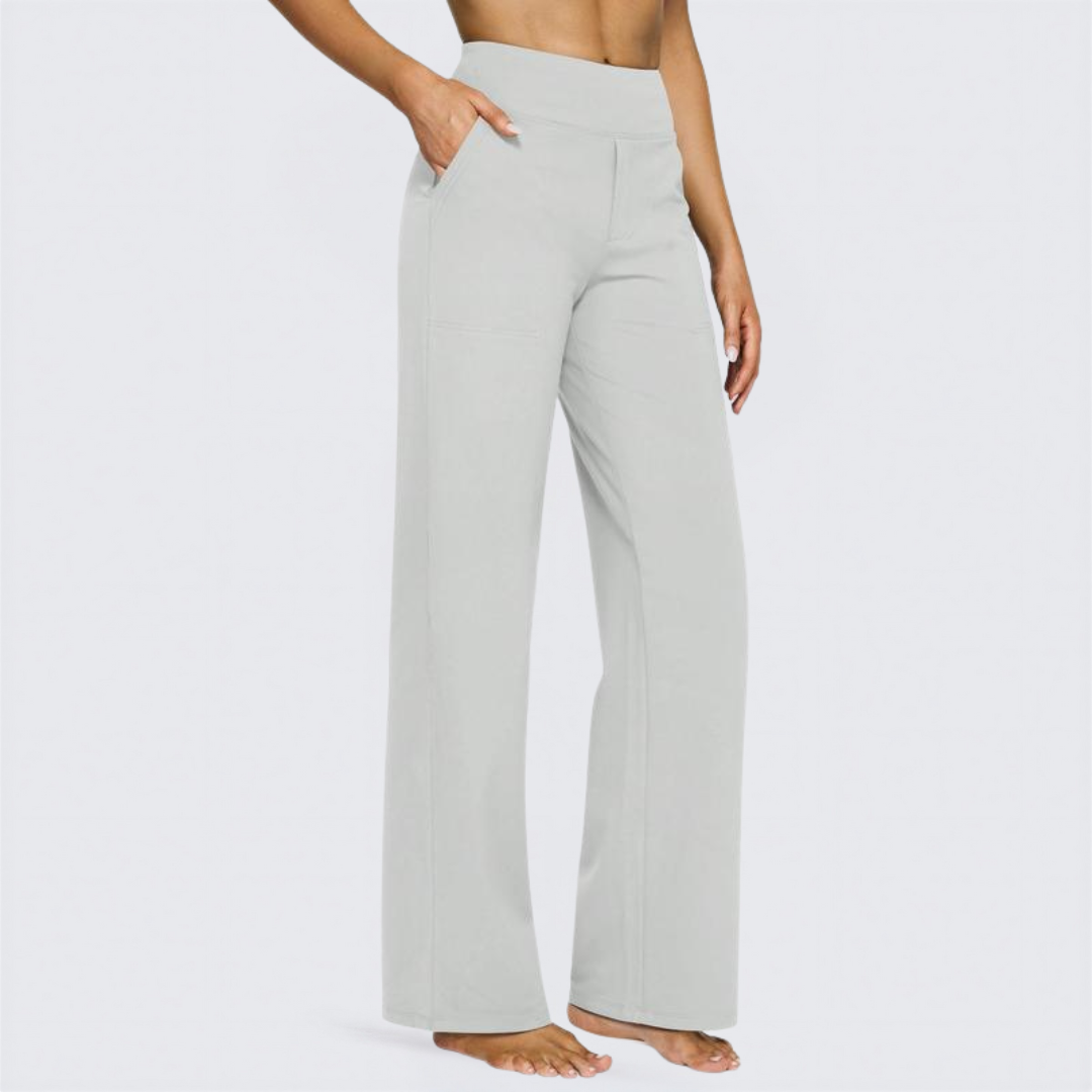 Sally – Comfortable High Waist Wide Leg Trousers
