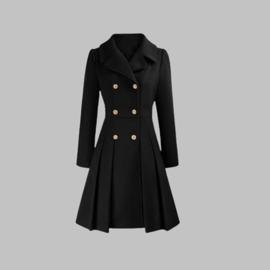 Enid – Classy Double Button Long Sleeve Coat