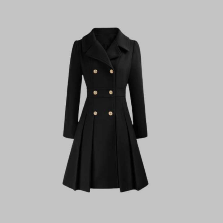 Enid – Classy Double Button Long Sleeve Coat