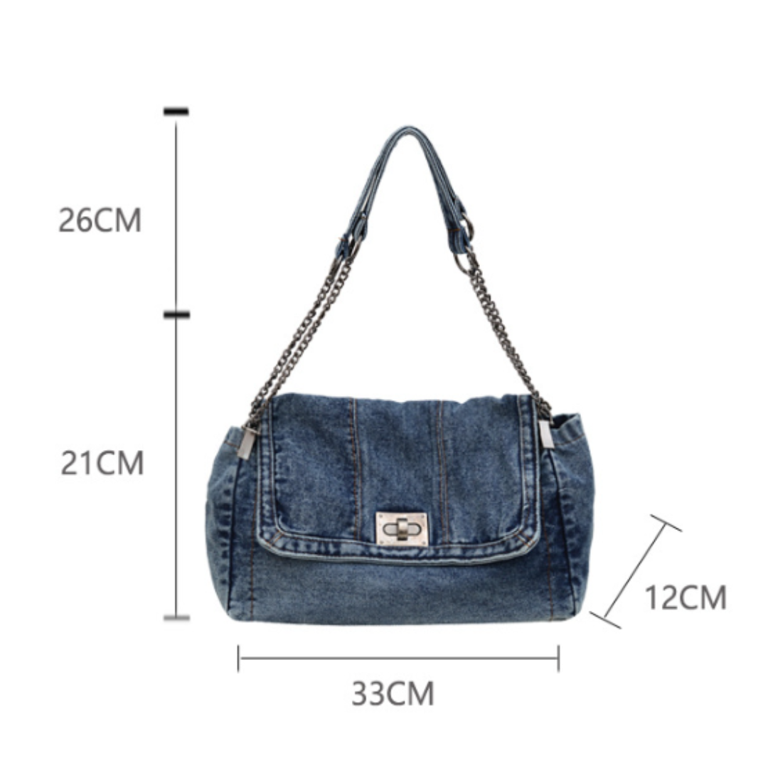 Josie – Vintage Denim Chain Shoulder Bag