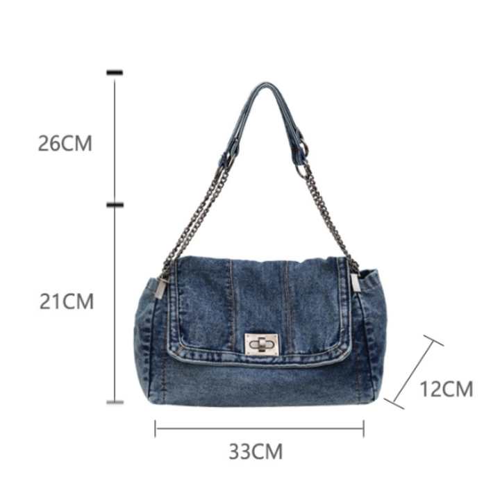 Josie – Vintage Denim Chain Shoulder Bag