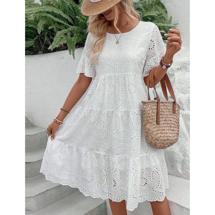 Lottie – Elegant Round Neck Boho Summer Dress