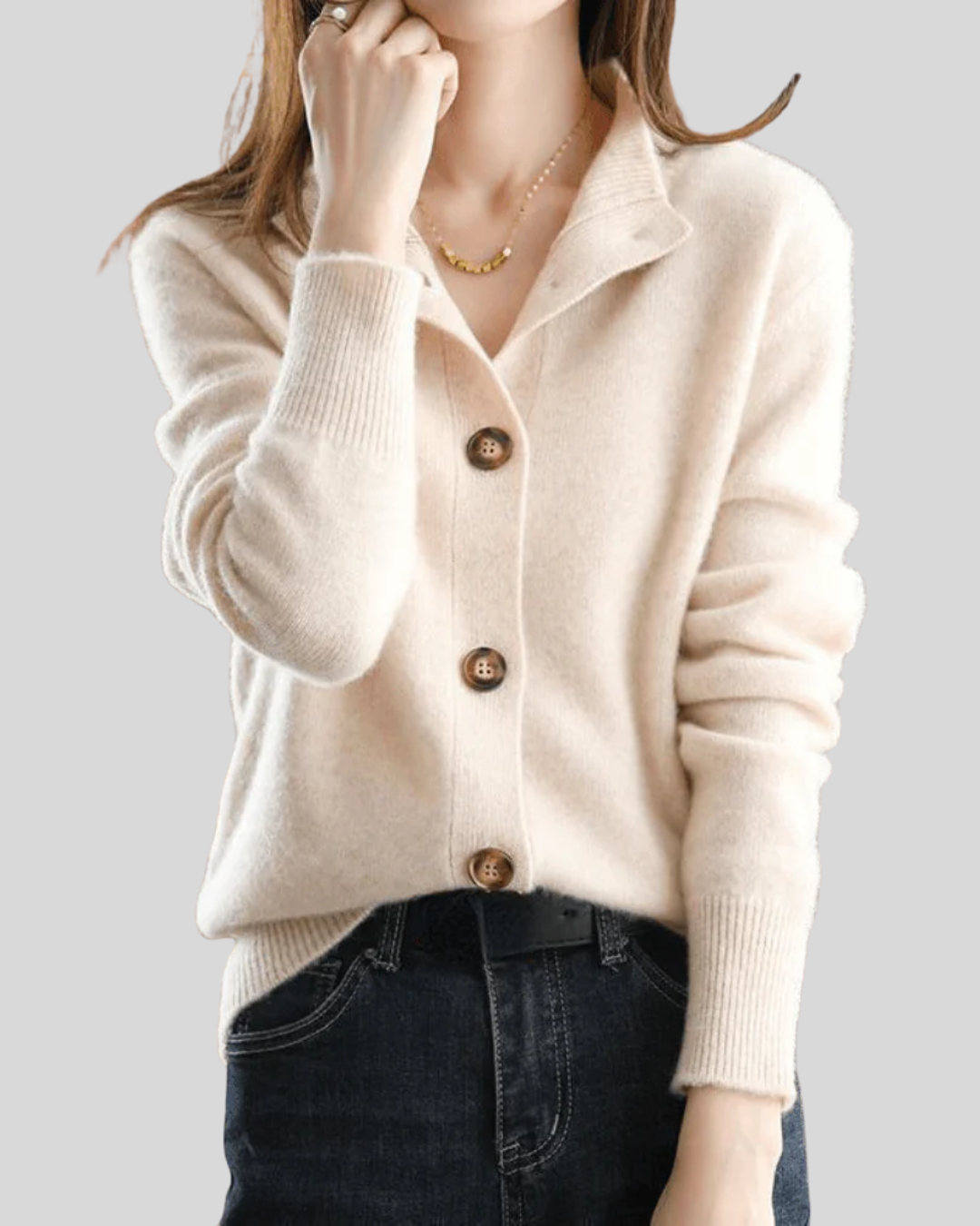 Xanthe – Retro Style Cashmere Cardigan