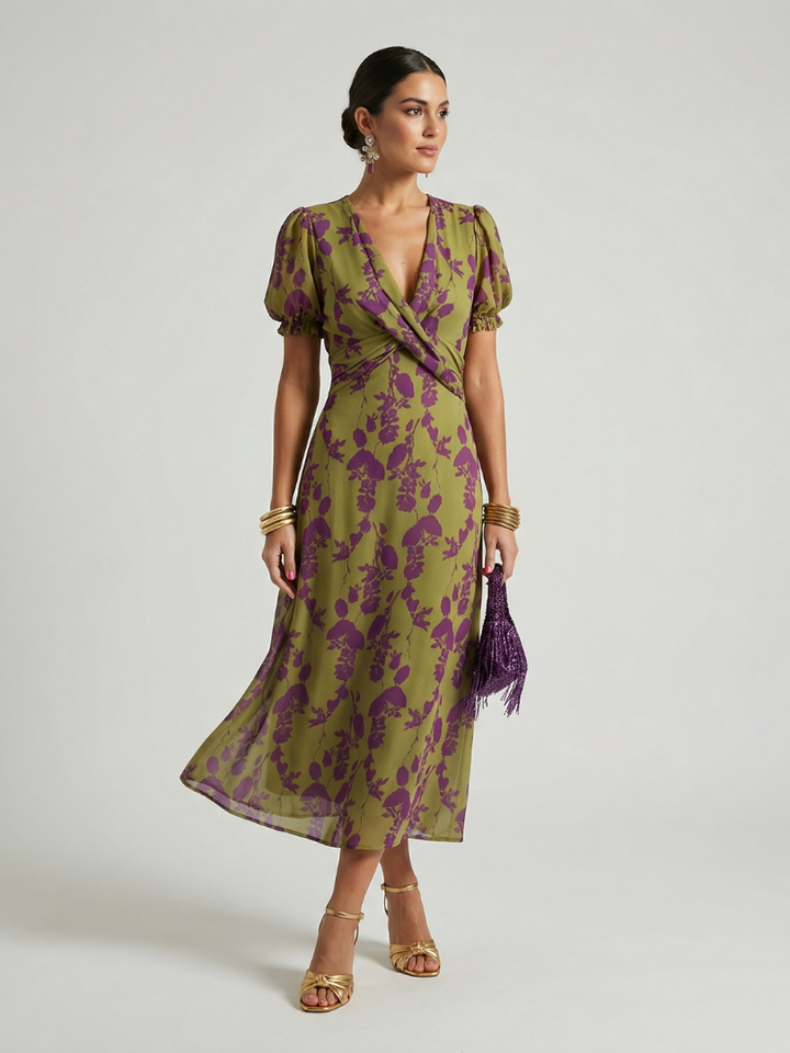 Vivienne – Floral Midi Wrap Dress