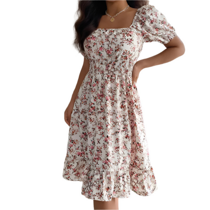 Sally – Classic Square Neck Ruffled Summer Sundress