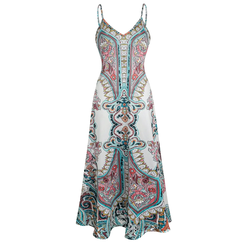 Stephanie – Flowy Floral Vacation Maxi Dress