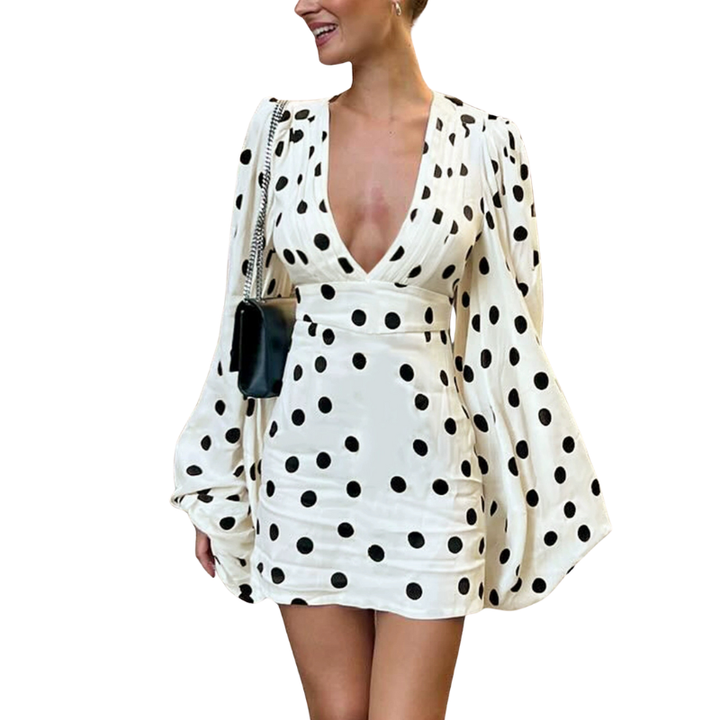 Betty – Elegant Shirred Waist Long Sleeve Dress
