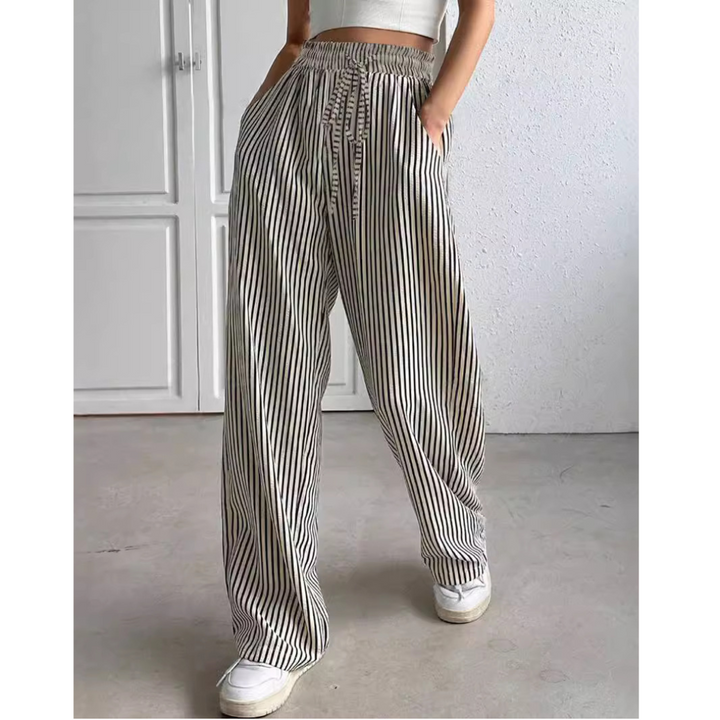 Cheryl – Simple Summer Striped Relaxed Fit Trousers