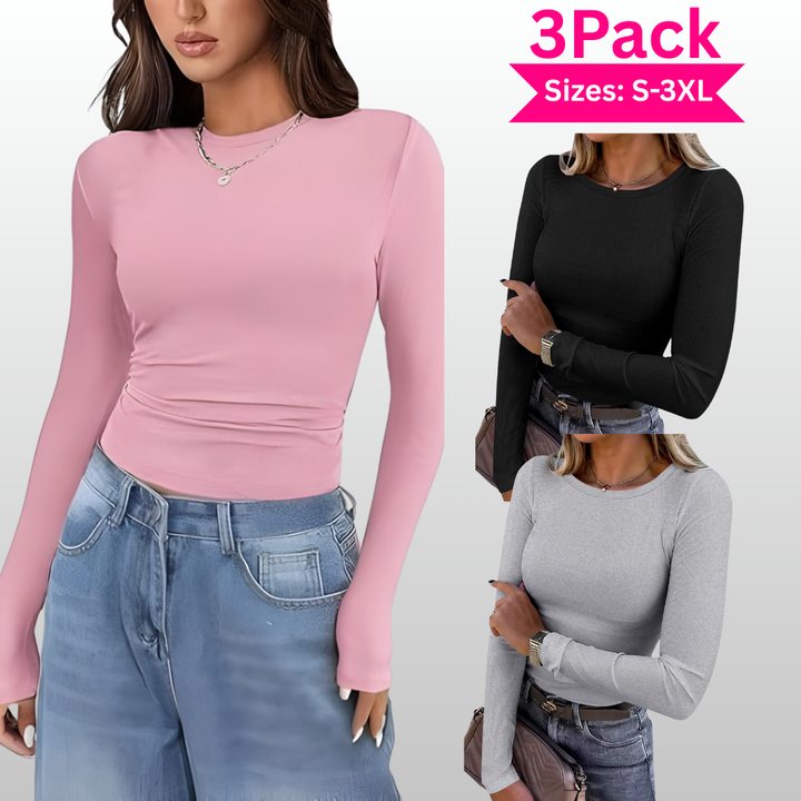 Anthea – Lace Mesh Long Sleeve Fitted Blouse
