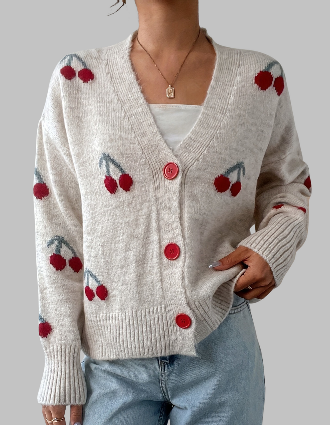 Nancy – Chic Button Front Long Sleeve Cardigan