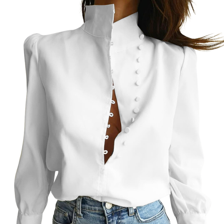 Eliza – Elegant Long Sleeve Button Front Shirt