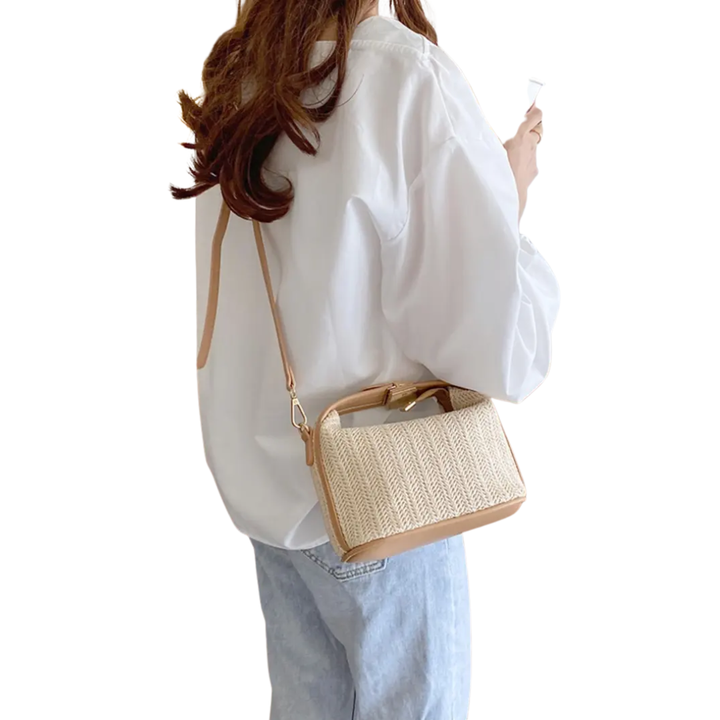 Mavis – Woven Straw Crossbody Shoulder Bag
