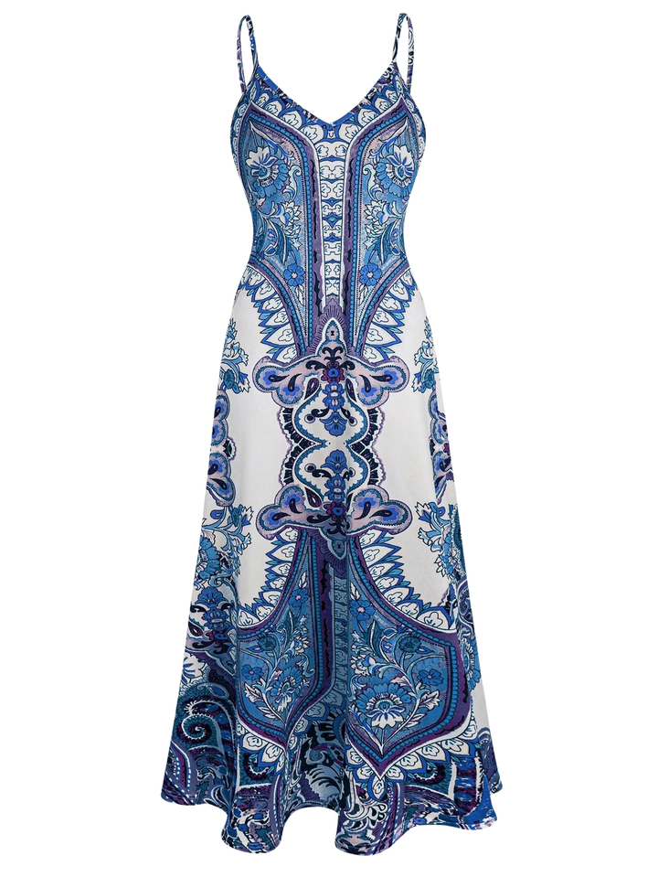 Ethel – Boho Floral Print Sleeveless Dress