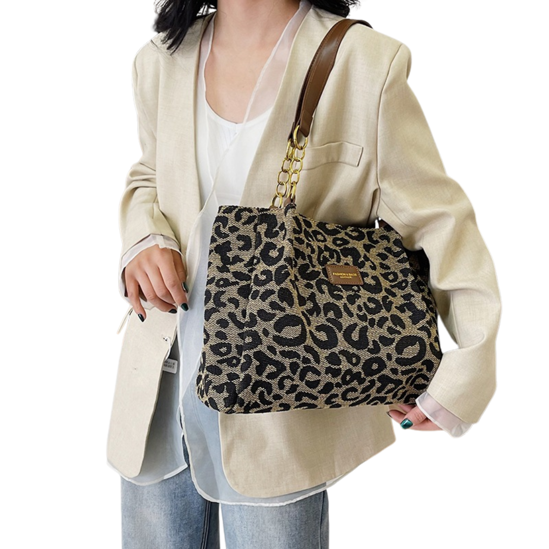 Cynthia – Bold Leopard Print Tote Shoulder Bag