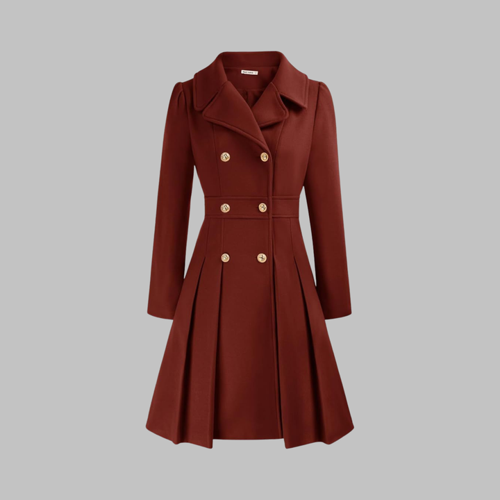 Enid – Classy Double Button Long Sleeve Coat