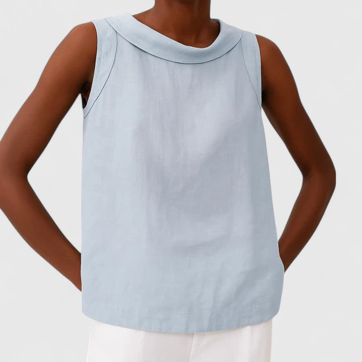 Yvette – Elegant Roll Collar Top