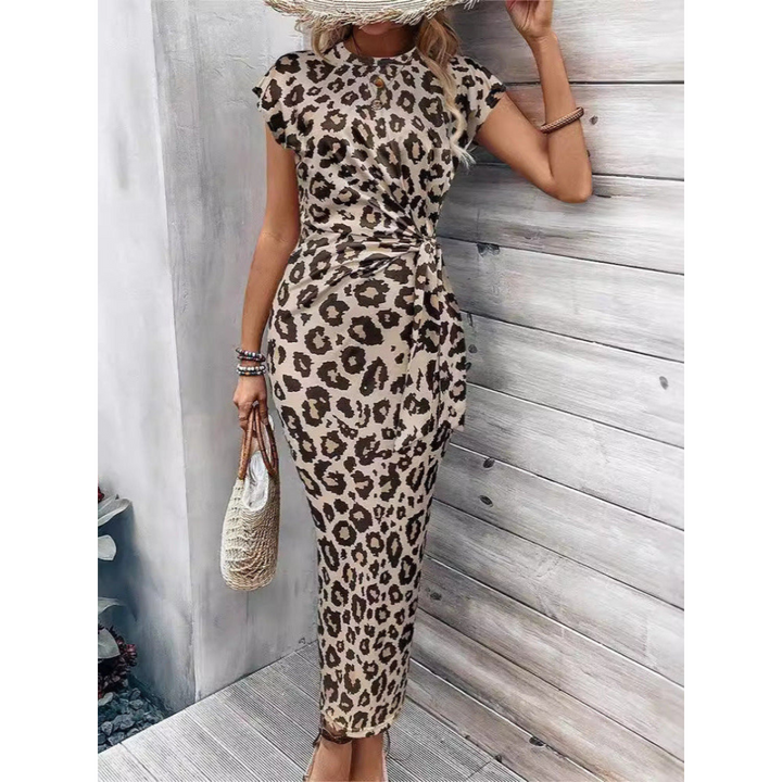Josie – Chic Bodycon Dress With Crew Neck And Flutter Sleeves