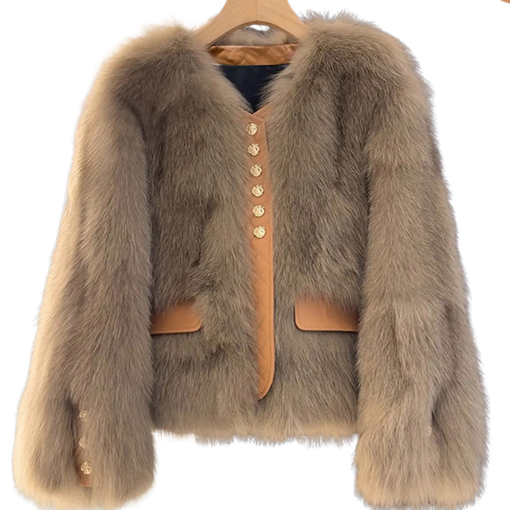 Ruth – Stylish Faux Fur Patchwork Winter Jacket