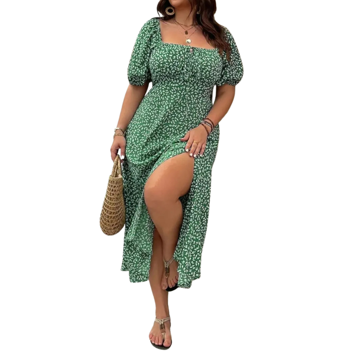 Sandra – Trendy Plus Size Floral Print Dress
