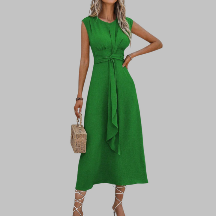 Angela – Elegant Sleeveless Round Neck Maxi Dress