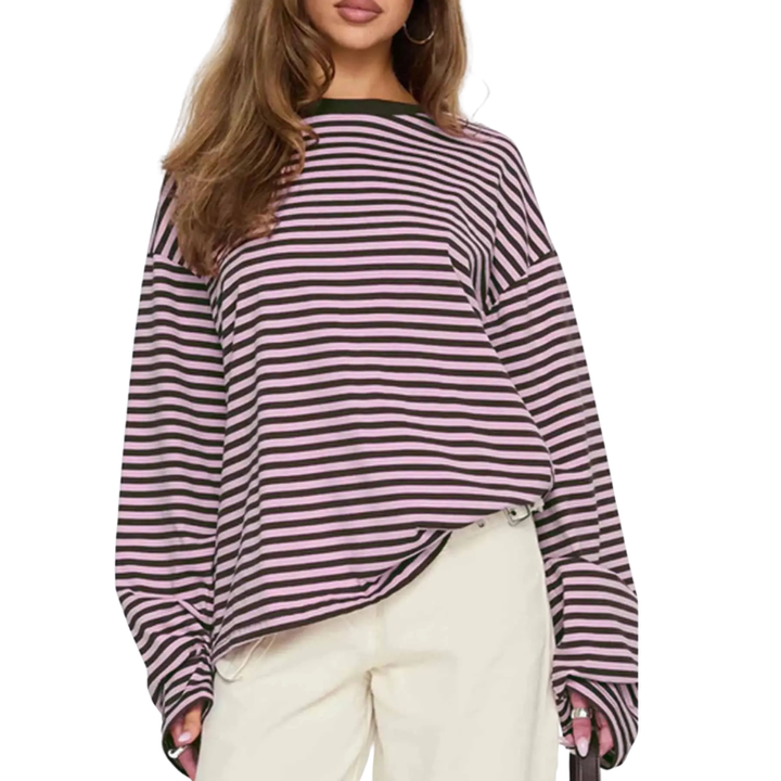 Tracy – Versatile Striped Long Sleeve Shirt