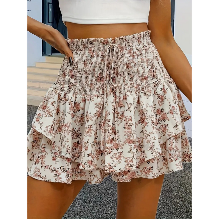 Josie – Lightweight Shirred Layered Summer Skort