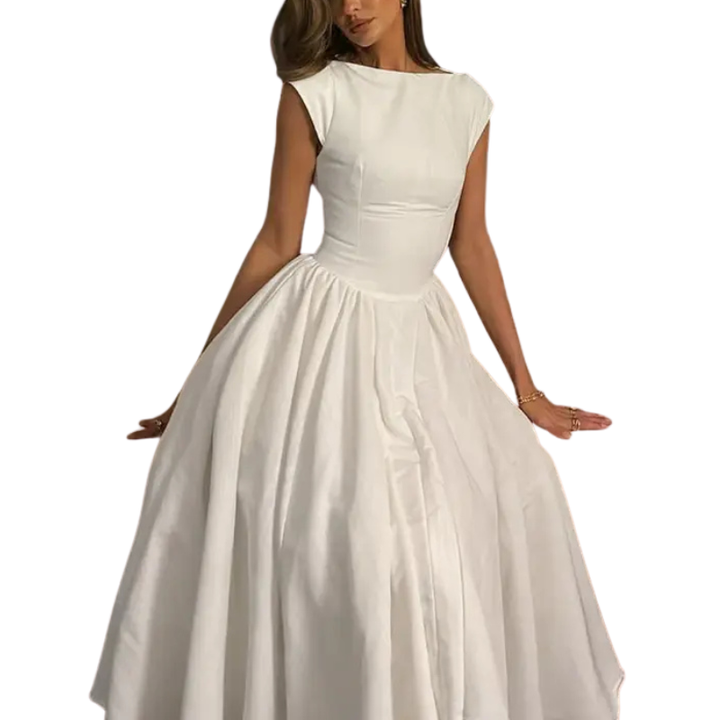 Violet – Elegant Summer Bodycon White Long Dress