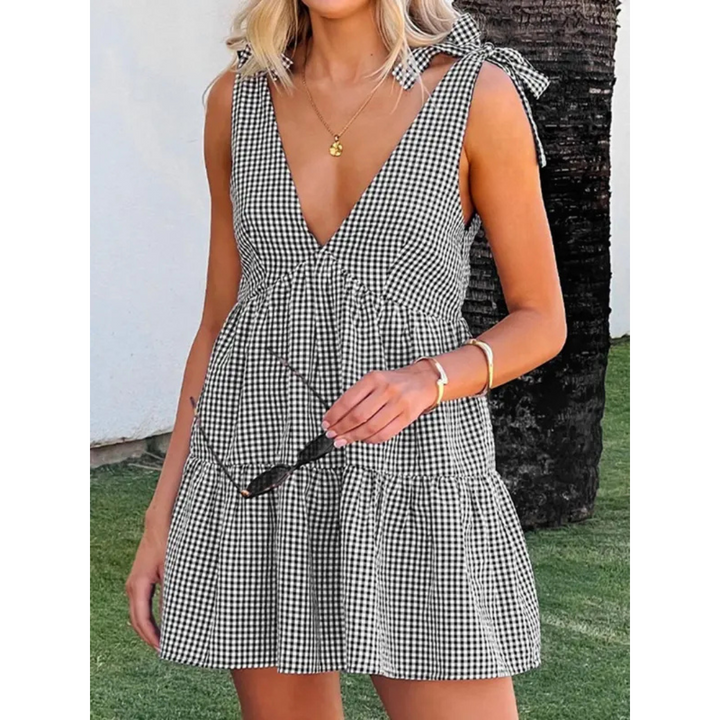 Jean – Sleeveless Halter Ruched Pocket Dress