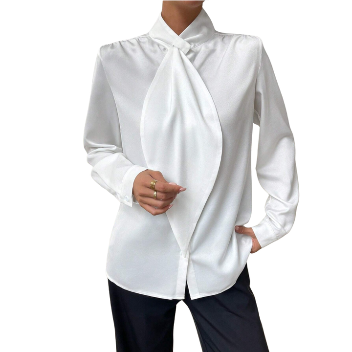 Nancy – Sheer Bishop Sleeve Blouse with Shirred Detail