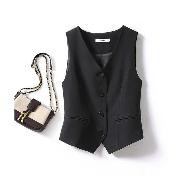 Teresa – Classy Sleeveless Button-Front Suit Vest