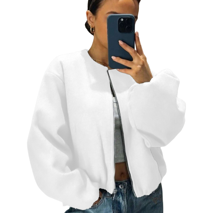 Victoria – Trendy Oversized Collar Detail Cropped Winter Jacket