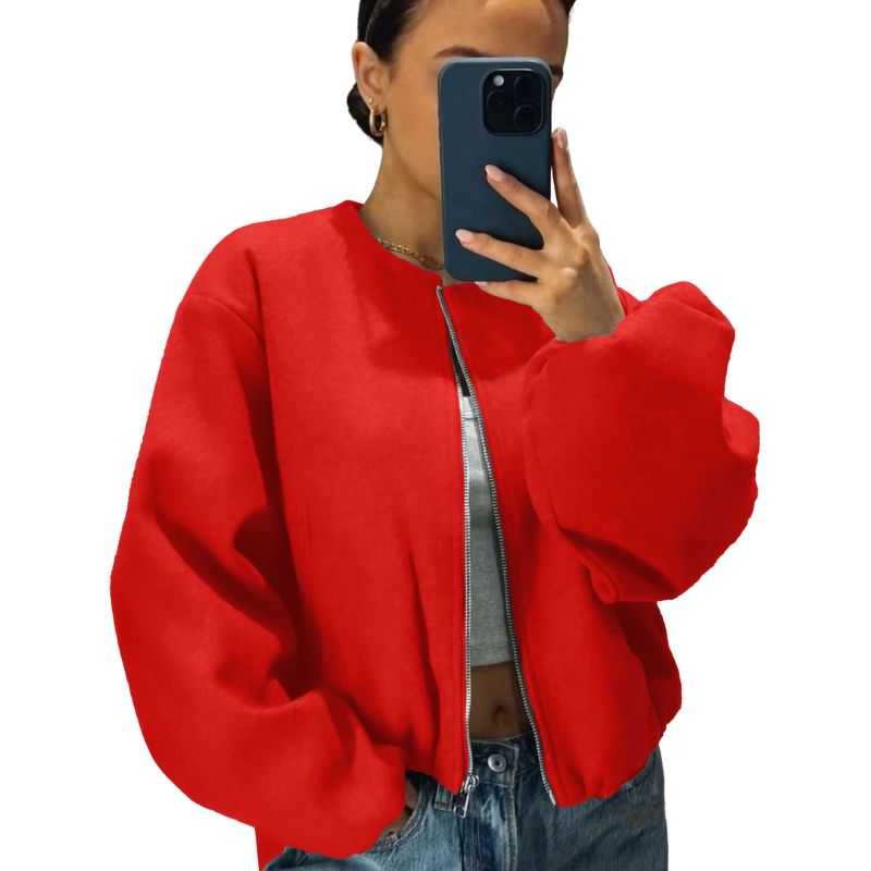 Victoria – Trendy Oversized Collar Detail Cropped Winter Jacket