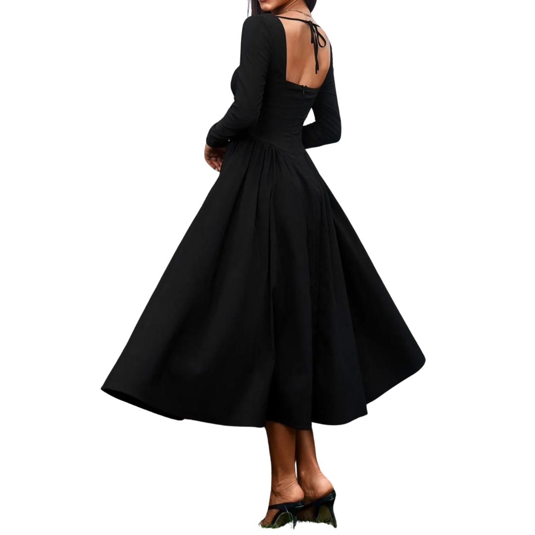 Jean – Open-Back Pleated Midi Dress