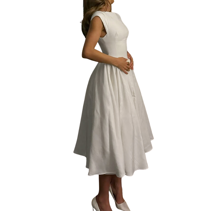 Angela – Chic Bardot Backless Maxi Dress