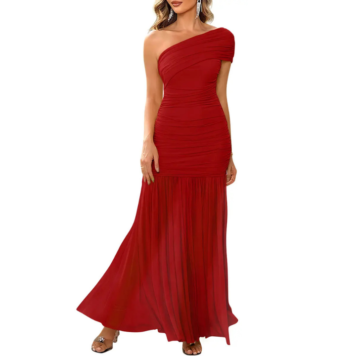 Sandra – Glamorous One-Shoulder Ruched Dress