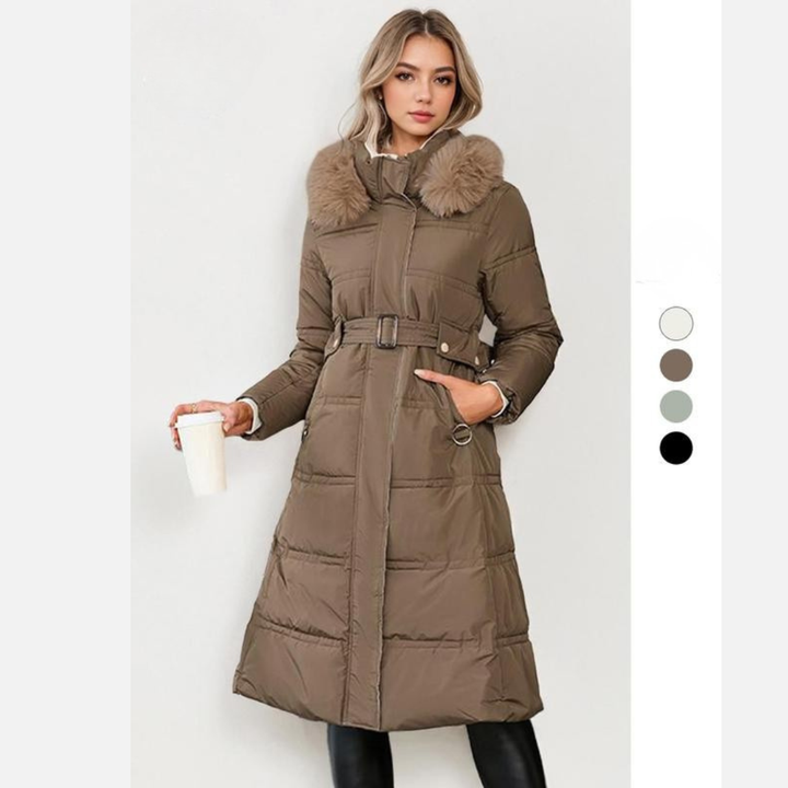 Diana – Stylish Plush Waist Tie Coat