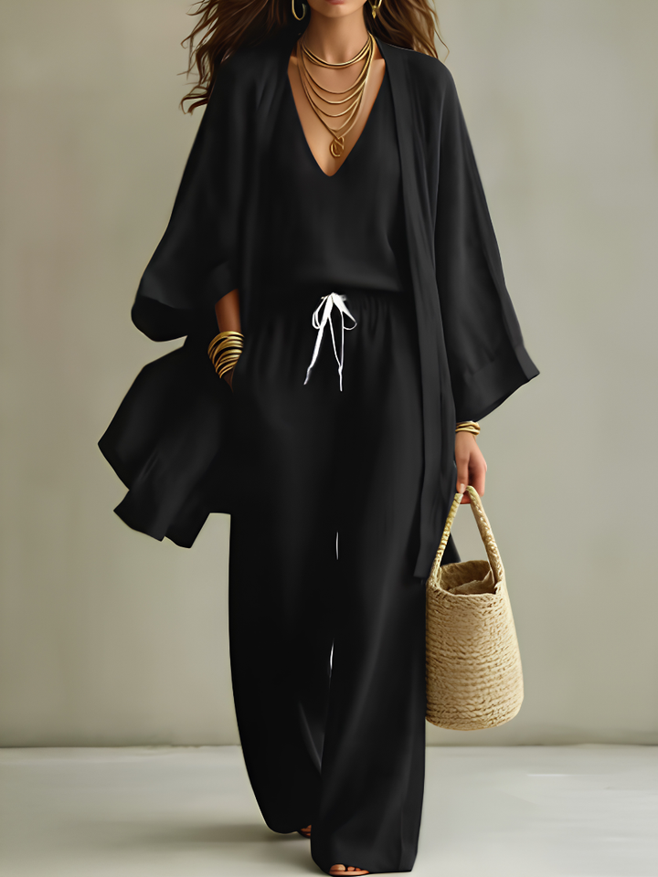 Beverley – Three-Piece Linen Look Set