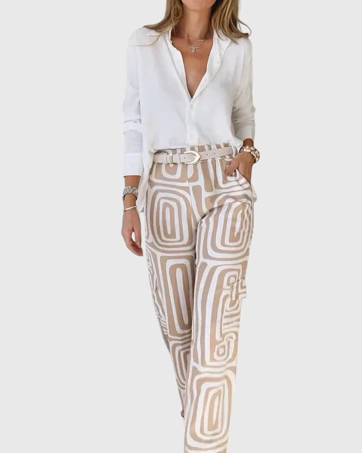 Pamela – Stylish Pants With Blouse And Belt