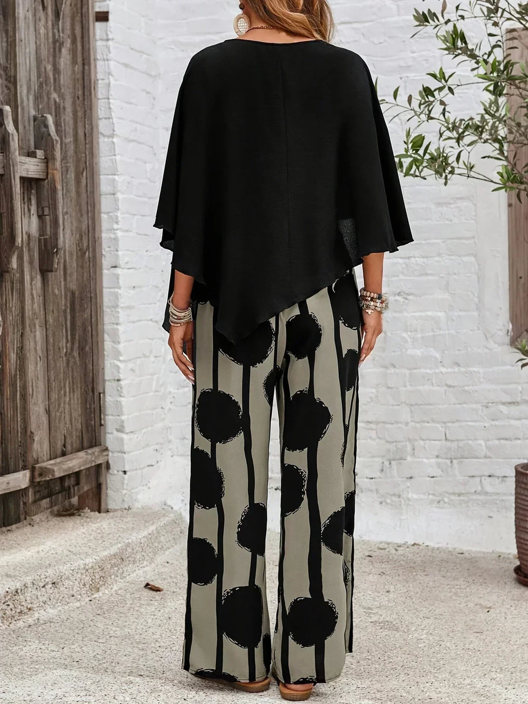 Kalliope – Relaxed Batwing Top and Wide Leg Two-Piece Set