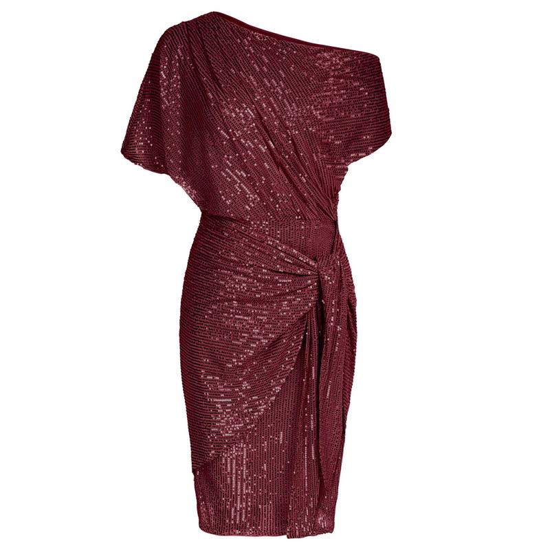 Anthea – Elegant Sequined Off-Shoulder Bodycon Party Dress