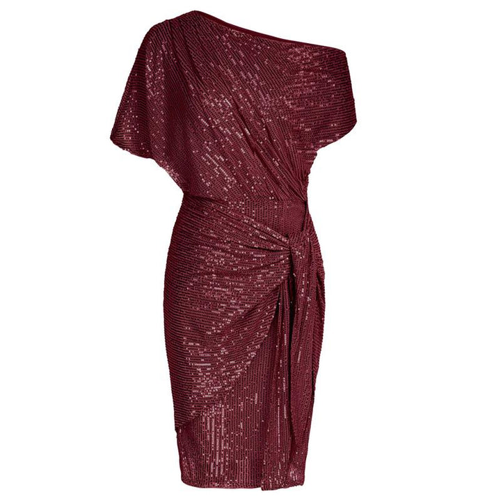 Anthea – Elegant Sequined Off-Shoulder Bodycon Party Dress
