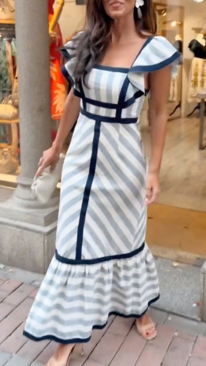 Dianne – Retro Striped Maxi Dress