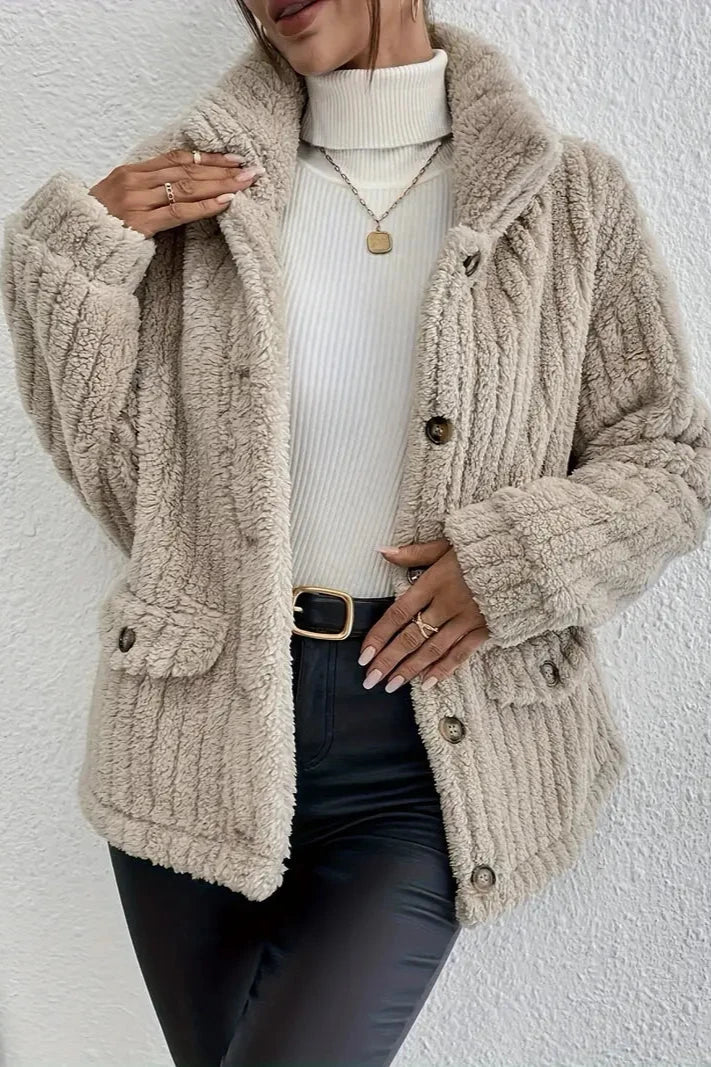 Nova – Double-Sided Velvet Button Cardigan