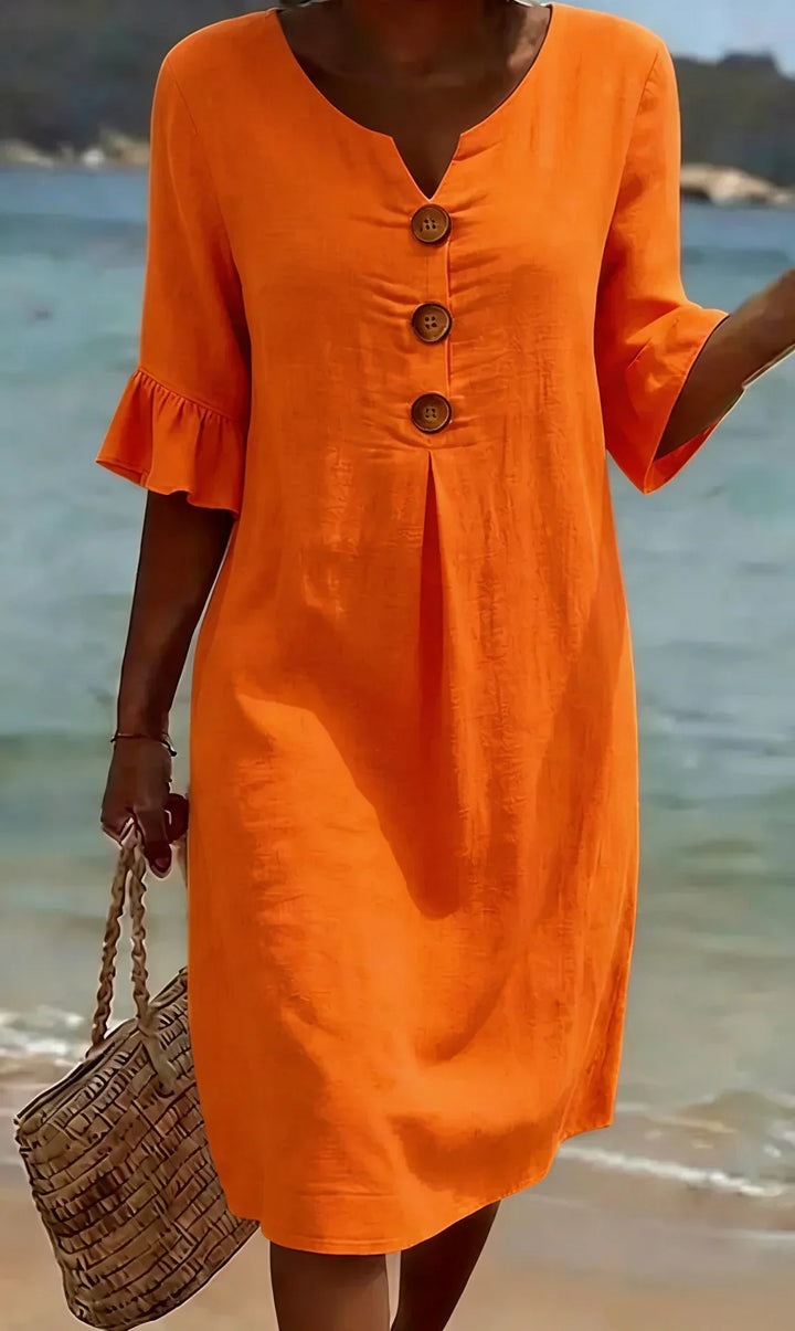 Rena – Textured Long Sleeve Midi Dress