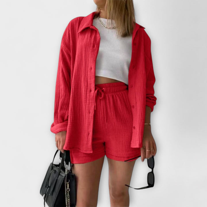 Rosanne – Elegant Coordinating Top And Bottom Set